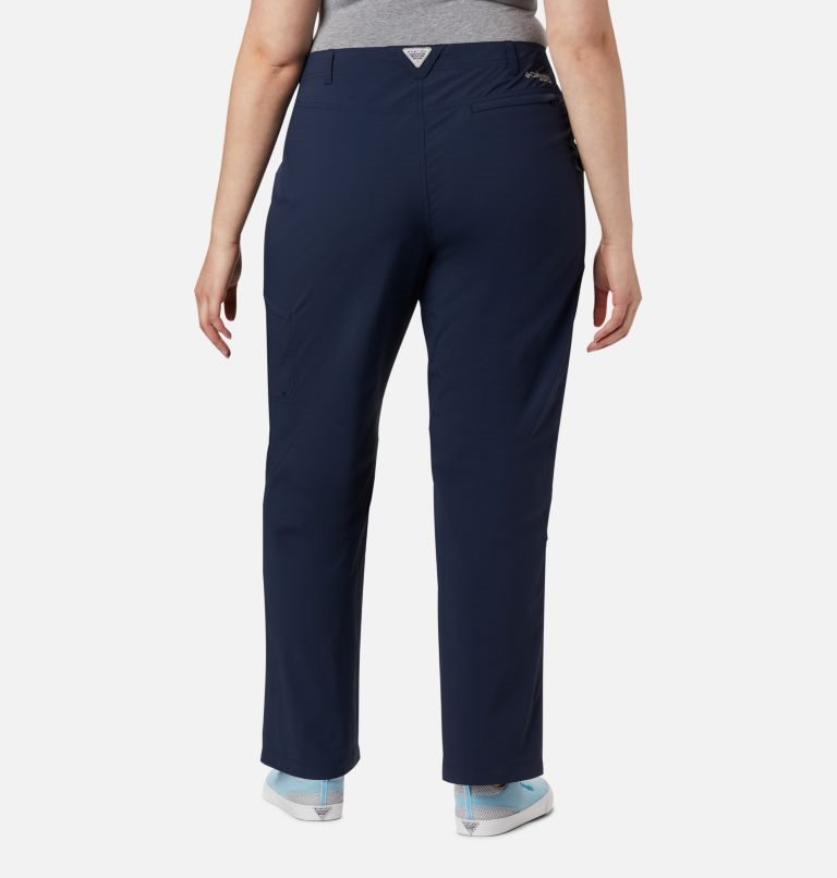Women's Columbia PFG Aruba Roll Up Pants Navy | Plus Size CA-D31L6